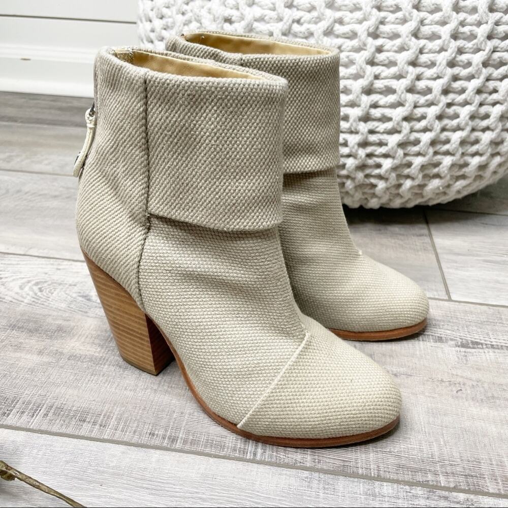 Rag & Bone Classic Newbury Canvas Block Heel Boot… - image 1